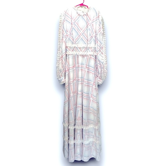 Vintage 60s/70s pastel abstract maxi girls dress - Picture 1 of 7